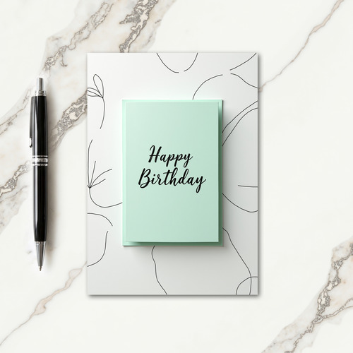 Mint Green Birthday Wishes Card