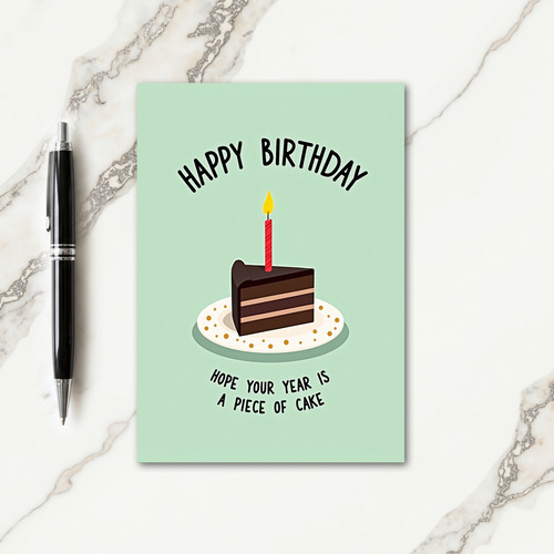 Mint Green Cake Birthday Card