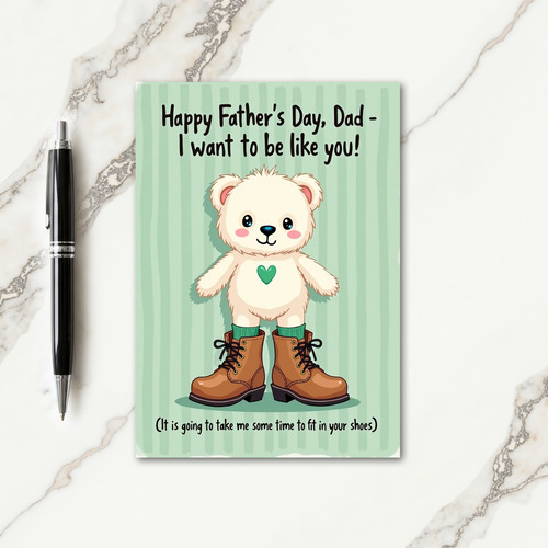Mint Green Fathers Day Illustration Card