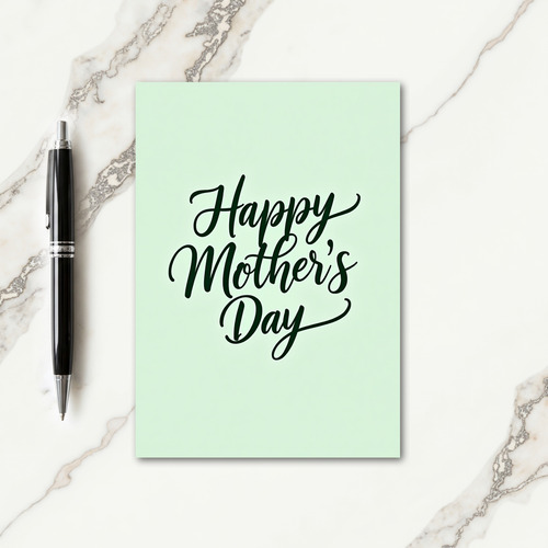 Mint Green Mothers Day Script Card