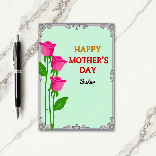 Mint Green Mothers Day Sister Card