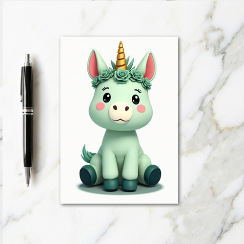 Mint Green Unicorn Sweet Card