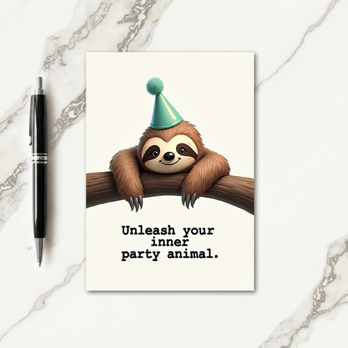Mint Hat Creature Birthday Card