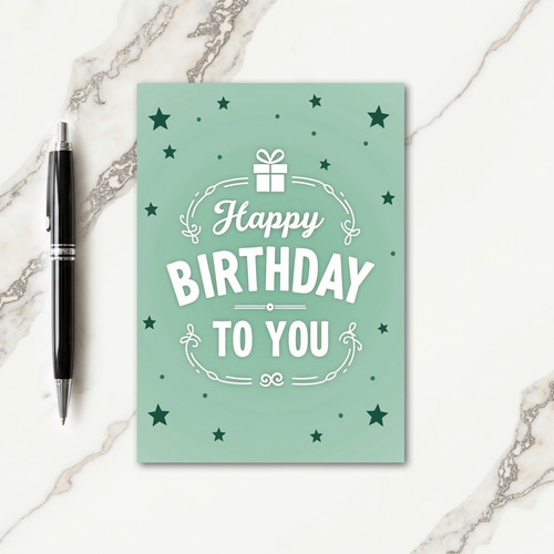 Mint Swirl Birthday Card