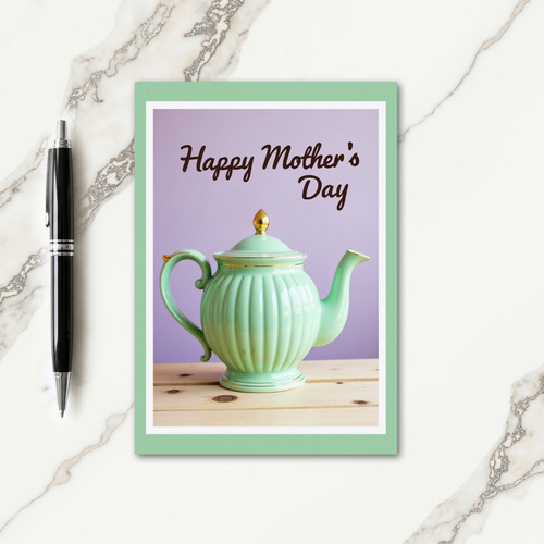 Mint Teapot Mothers Day Card