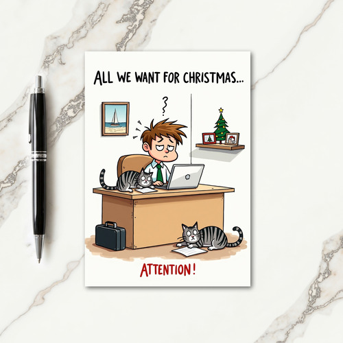 Mischief Cat Christmas Card