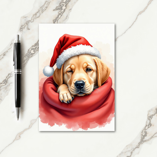 Mischievous Pup Christmas Card thumbnail
