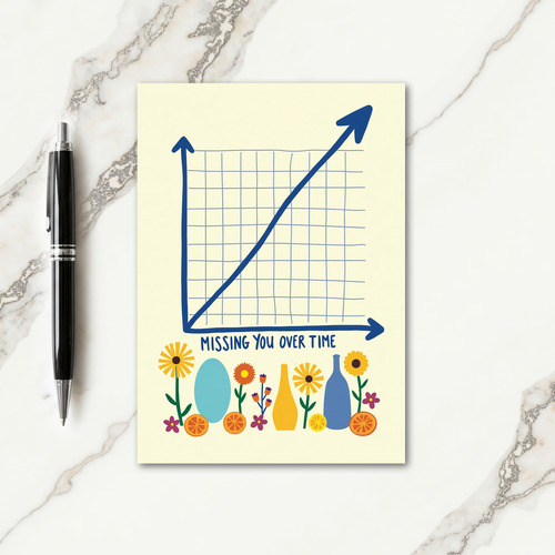 Missing You Graph Floral Card