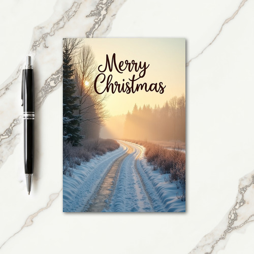 Misty Evergreen Christmas Card