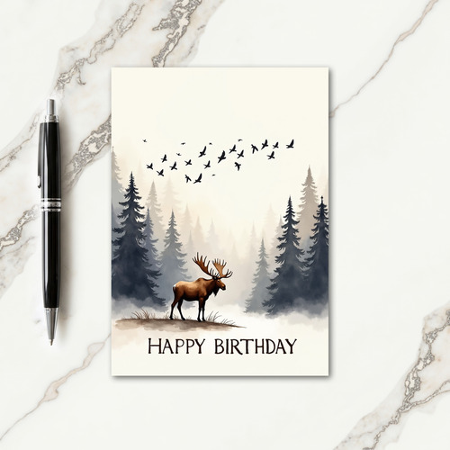 Misty Forest Birthday Card