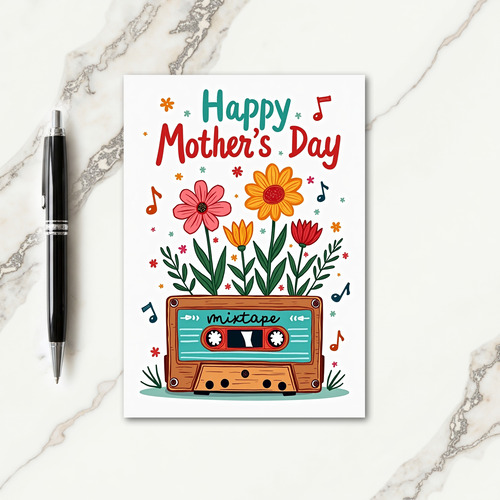 Mixtape Mothers Day Floral Card