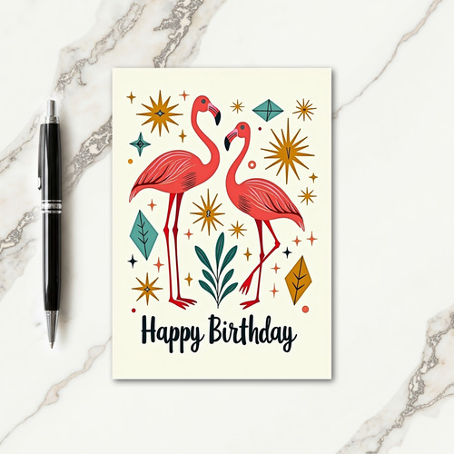 Modern Avian Birthday Card