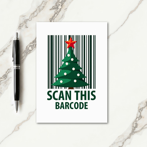 Modern Barcode Christmas Card