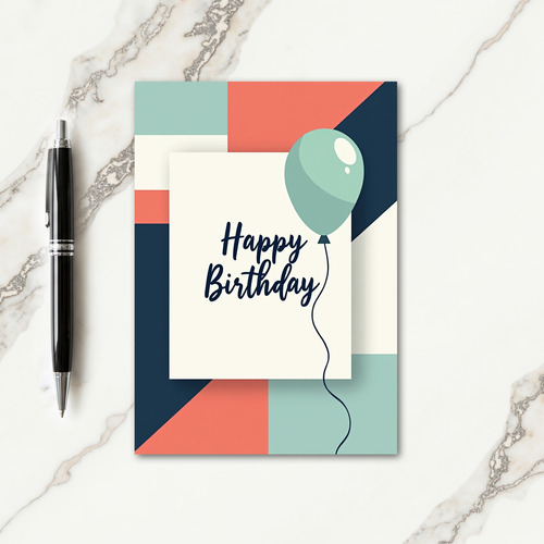 Modern Birthday Balloon Card