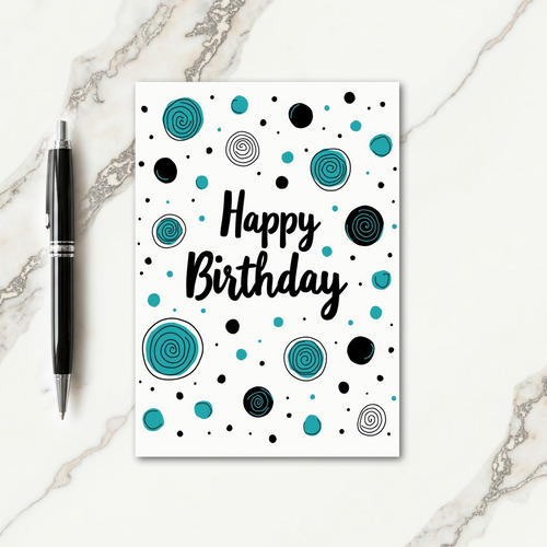 Modern Birthday Circle Card