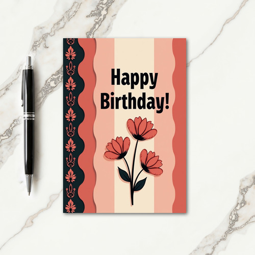 Modern Bloom Birthday Card