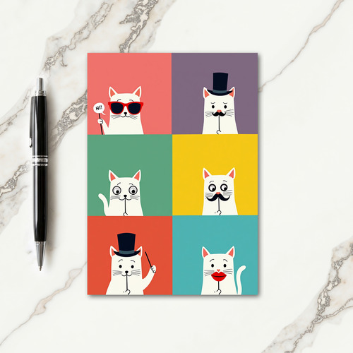 Modern Cat Birthday Card