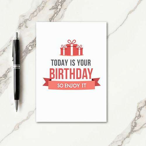 Modern Gift Box Birthday Card