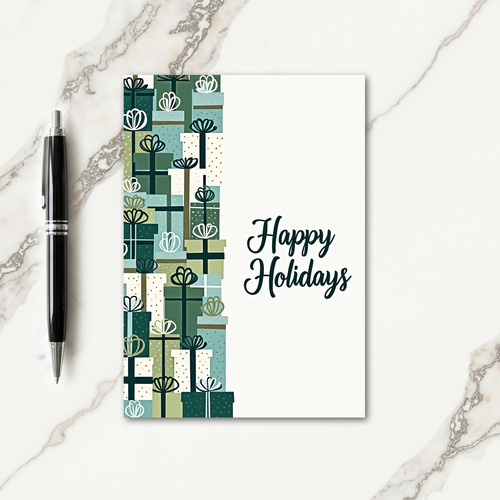 Modern Gift Stack Christmas Card thumbnail