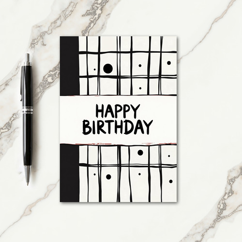 Modern Monochrome Birthday Card