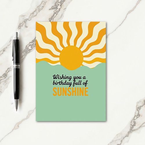 Modern Rays Birthday Card
