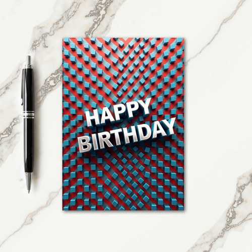 Modern Silver Birthday Card