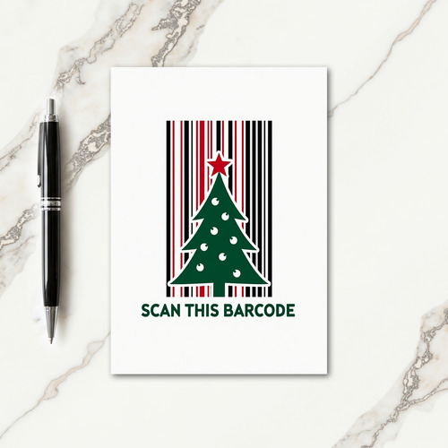 Modern Tree Stripe Christmas Card