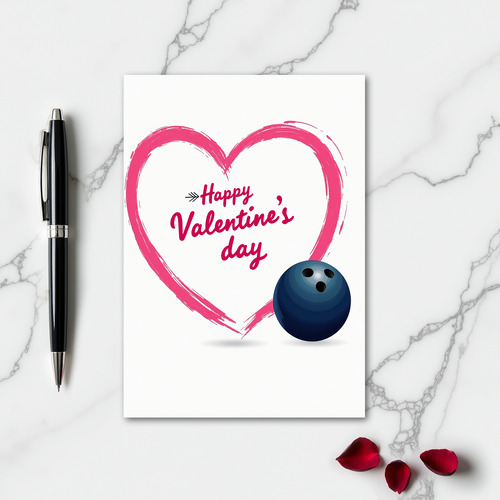 Modern Valentines Fuchsia Heart Card