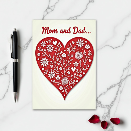 Mom And Dad Love Heart Card