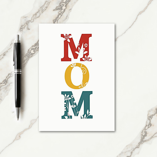 Mom Floral Letters Message Card
