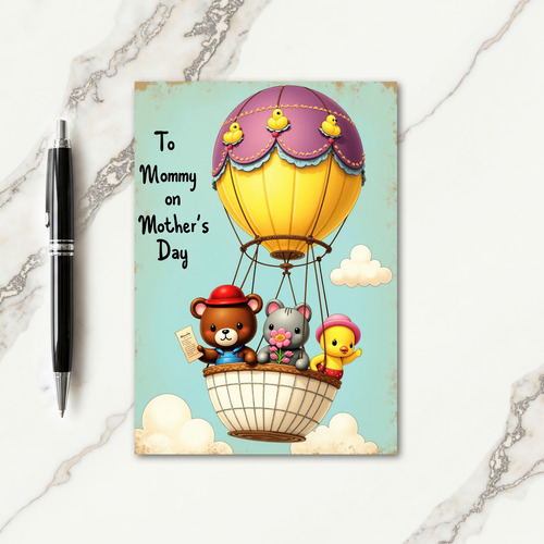 Mommy Balloon Illustration Card
