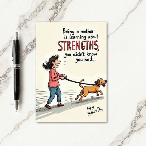 Moms Strength Dog Walk Card