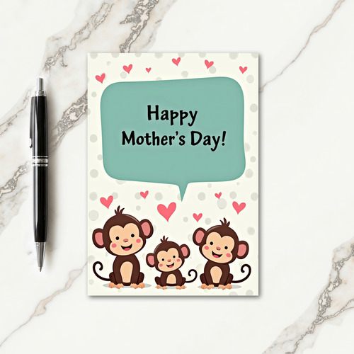 Monkey Mothers Day Love Card