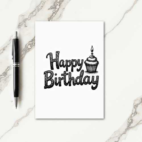 Monochromatic Birthday Card
