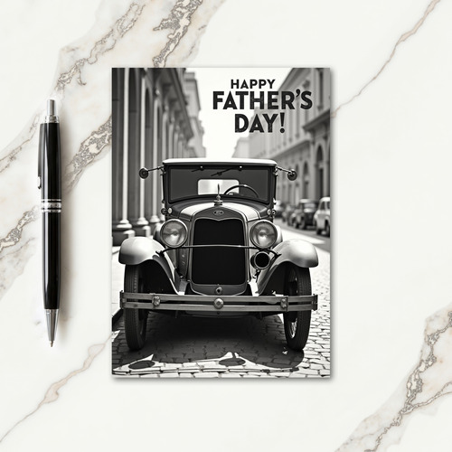 Monochrome Auto Fathers Day Card