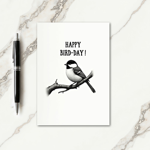 Monochrome Bird Day Card