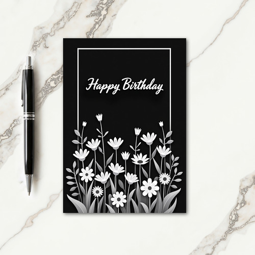 Monochrome Birthday Card