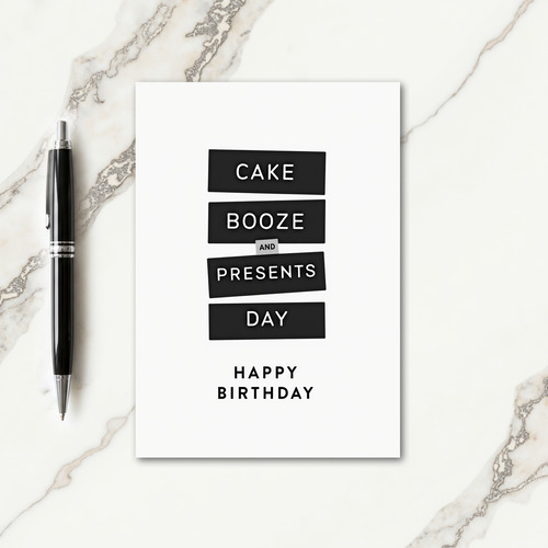 Monochrome Block Birthday Card