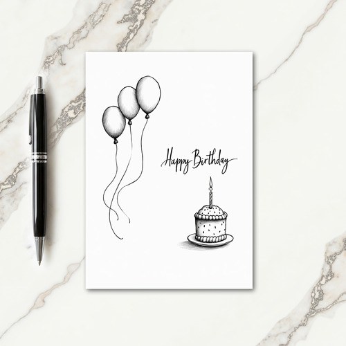 Monochrome Cake Card