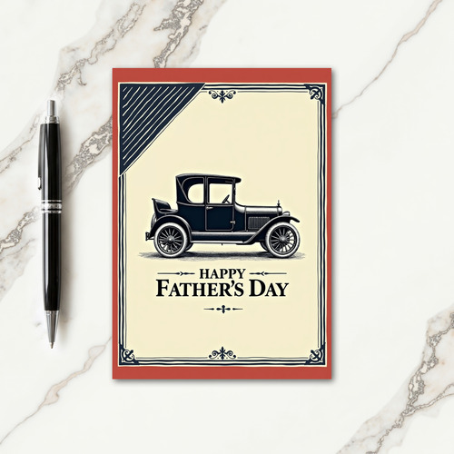 Monochrome Car Fathers Day Card