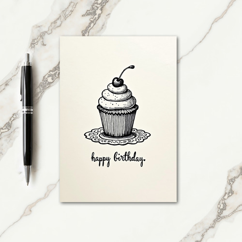 Monochrome Dessert Birthday Card