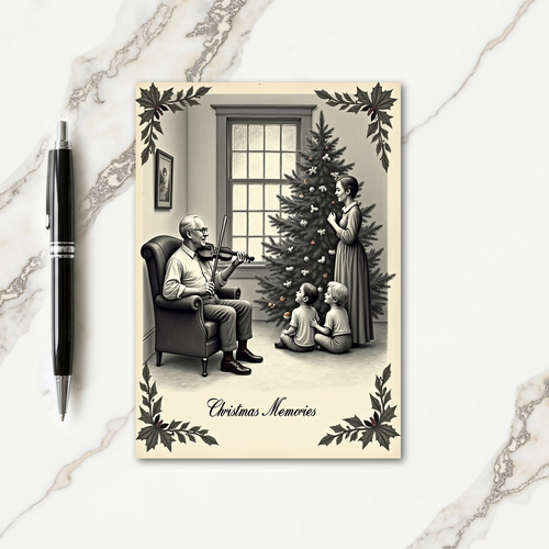 Monochrome Family Christmas Card