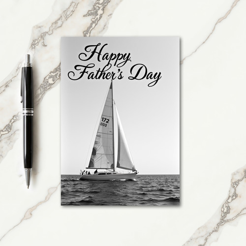 Monochrome Fathers Day Boat Card