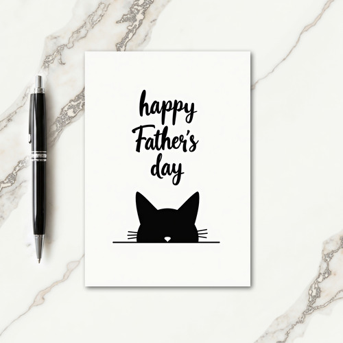 Monochrome Fathers Day Feline Card