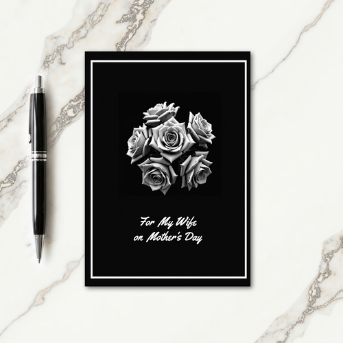 Monochrome Floral Mothers Day Card