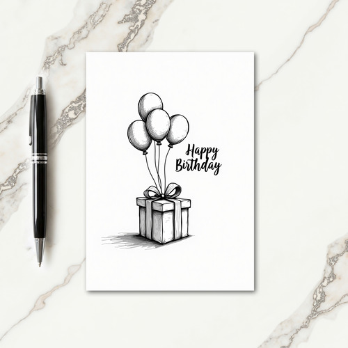 Monochrome Gift Birthday Card