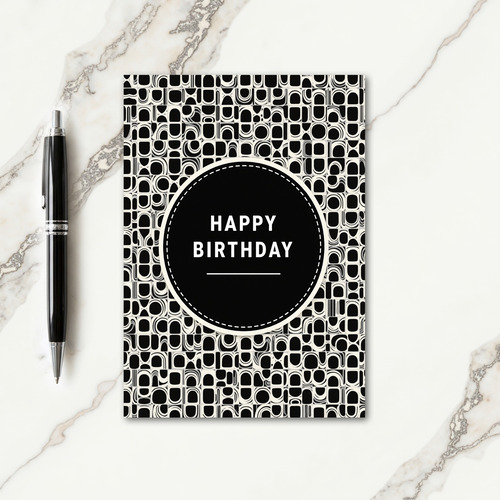 Monochrome Graphic Birthday Card