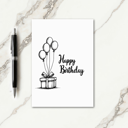 Monochrome Joyful Birthday Card