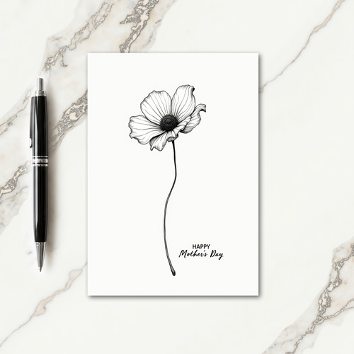 Monochrome Mothers Day Bloom Card