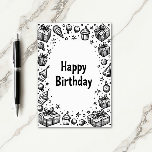 Monochrome Party Card